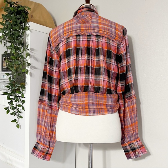 Free People We The Free‎ Womens Shirt First Bloom Plaid Multicolor Size Small - Picture 6 of 12